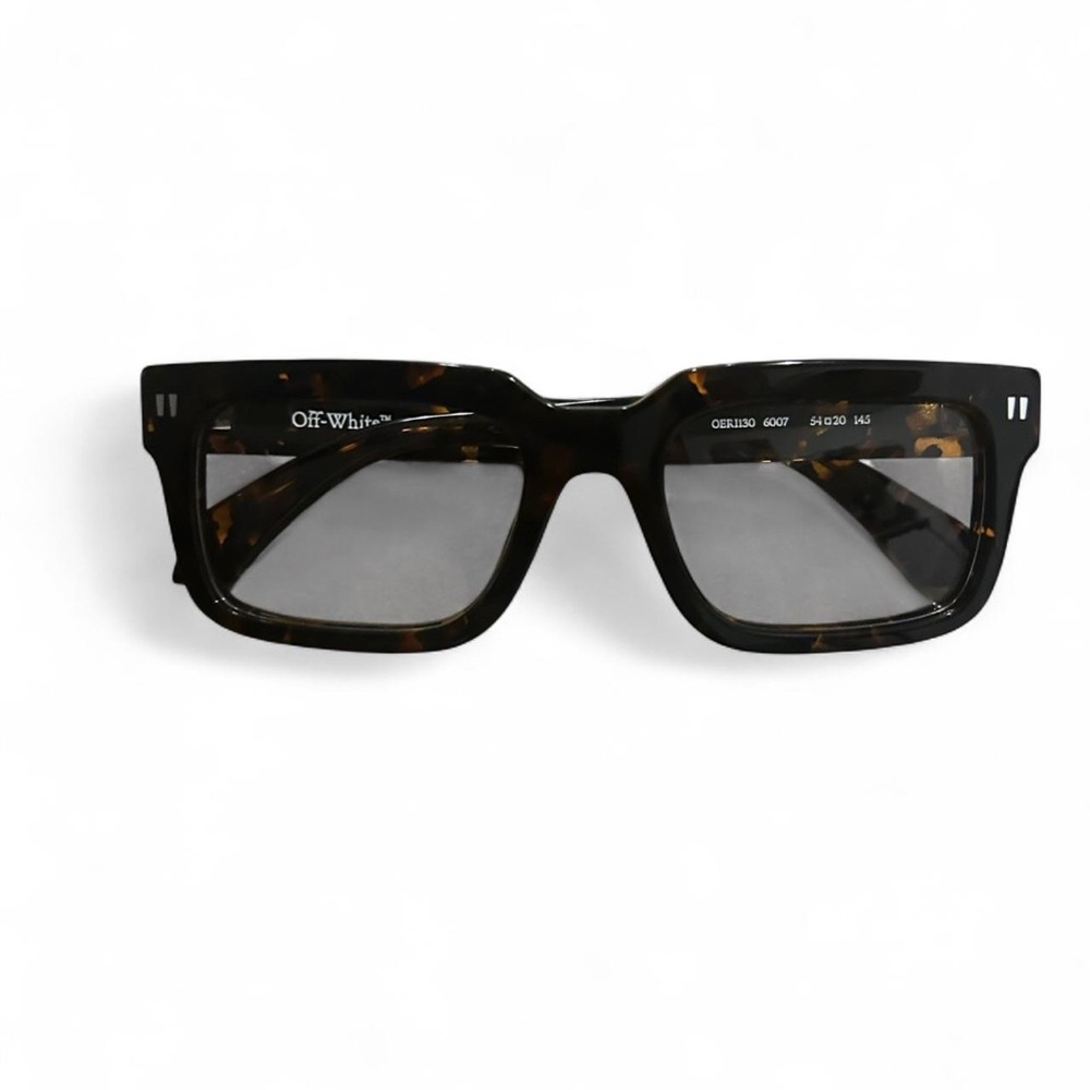 Off-White Tortoiseshell Rectangular Sunglasses - … - image 5